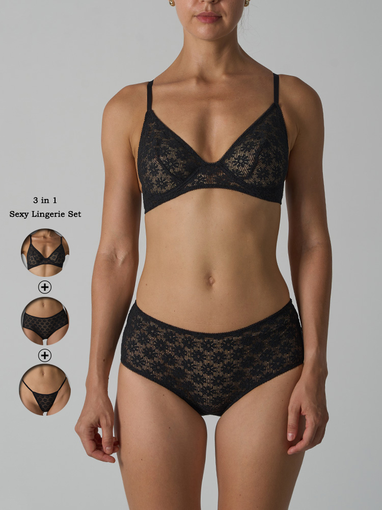 VITALINOVO 3-częściowy zestaw  – Sheer Bra Lace recenzja i cena